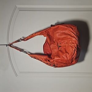 Orange hobo bag